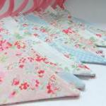 Pretty Shabby Chic Party Bunting - CATHS FLOWERS in Pink and Blue - 9 Feet PLUS ties, perfect for Weddings and Baby Showers