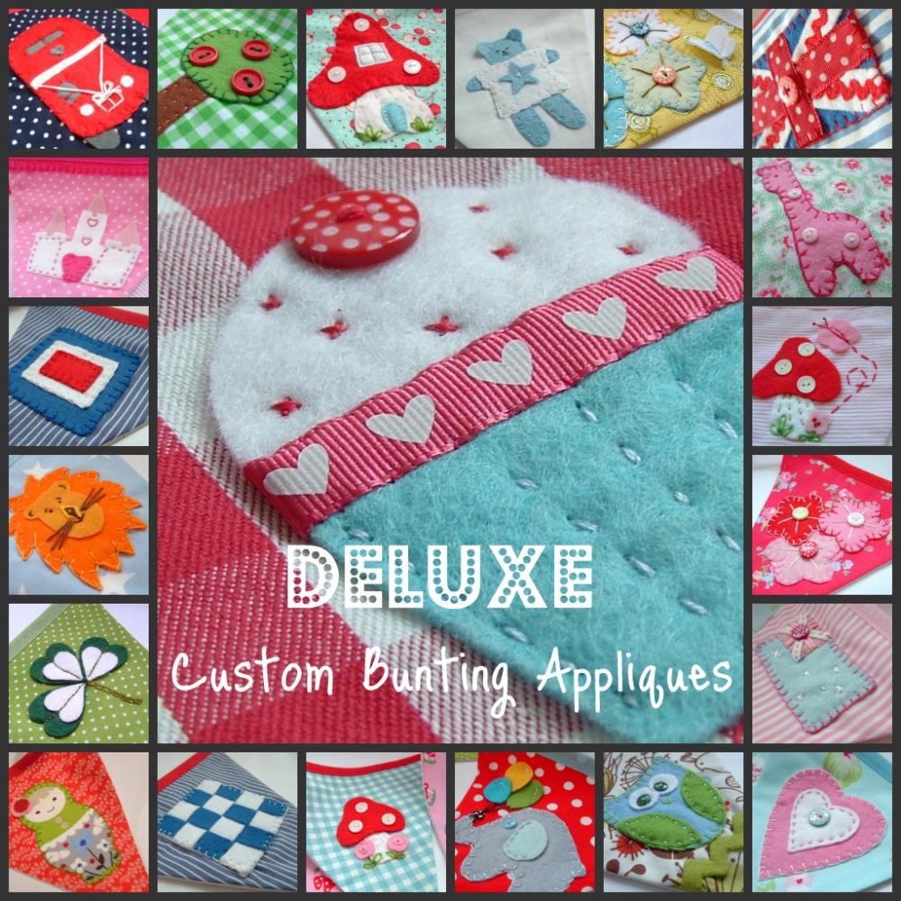 Personalized Bunting Little Extra's - DELUXE HAND APPLIQUES - They're Oh so Pretty and Fun 
